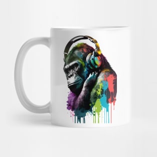 Gorilla Painting Listening to Music Mug